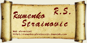 Rumenko Strainović vizit kartica